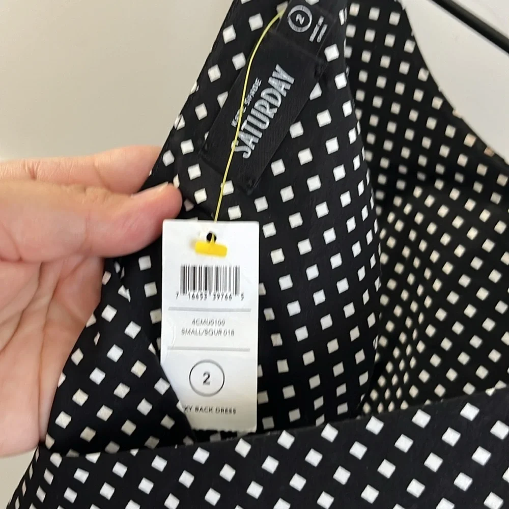 kate spade Black and White Polka Dot Sleeveless Fit-and-Flare Dress